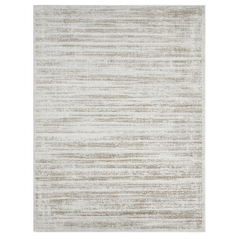 Huseman Beige Textured Horizon Area Rug, Rectangle 9'6" x 13'
