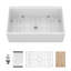 30" White Farmhouse Kitchen Sink Workstation - 30 X 20 X 10 Inch White Porcelain Ceramic Sngle Bowl Kitchen Sink