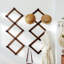 Portemanteau blanc en bois extensible, version plus grande | Cintre mural en accordéon robuste de 24 po de hauteur avec 10 crochets à chevilles robustes | Rangement mural pour manteaux, chapeaux, sacs et accessoires