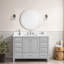 Meuble-lavabo et salle de bain autoportant en bois gris moderne 48 po