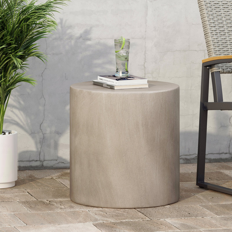 Outdoor Lightweight Concrete Patio Side Table