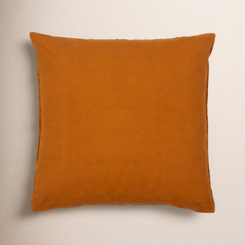 Selma Cotton Throw Pillow, 22" x 22", Brick Red