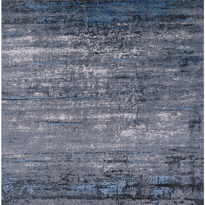 Tapis bleu / brun Brantice