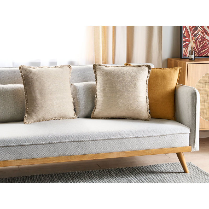 ELLIOTTIA Beige Square Cushion