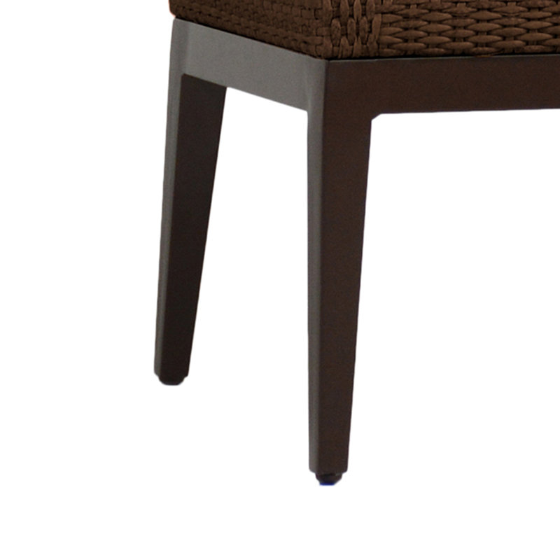 Peninsula Patio Dining Armchair with Cushions, Welt, Indigo Velvet, Mahogany/Chestnut