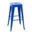 Tabourets de bar en métal bleu sans dossier de 2 comptoirs de 30 po de hauteur, amovibles, faciles à nettoyer et à structure solide, pour tabourets de salle à manger de 30 po de hauteur, non empilables, structure à stabilité rapide, bar à domicile,
