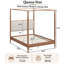 Structure de lit à baldaquin en bois grand avec tête de lit tapissier Boucle-133695925