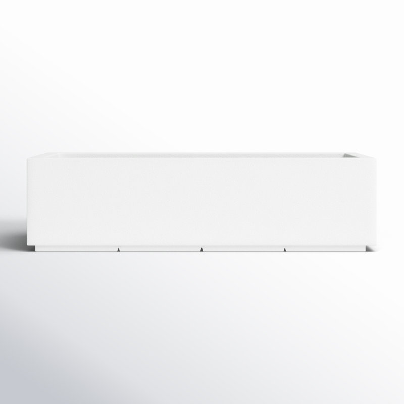 Milan Tall Polymer Box, White, 12"H x 46"W x 17"D