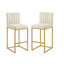 Tabouret à hauteur de comptoir de style moderne avec dossier plein et pieds robustes en fer, ensemble de 2 chaises de bar polyvalentes-134532530