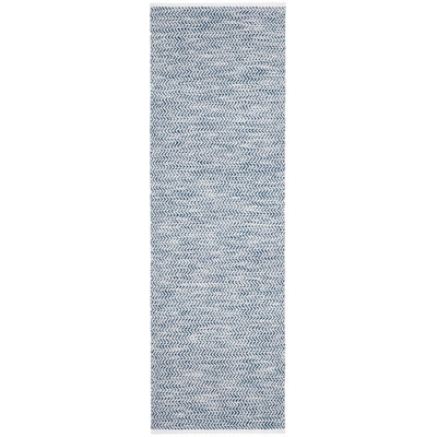 Coastal Blue Chevron Hand-Woven Outdoor Rug