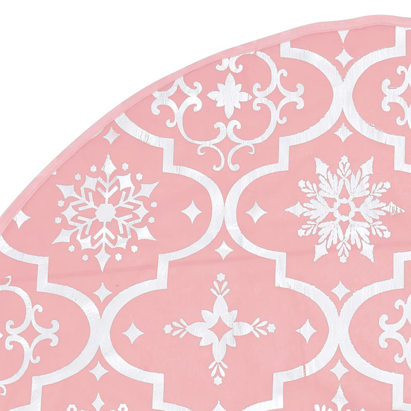 Tapis d'arbre de Noël artificiel Luxury, H 35,40 po x l 35,40 po, Rose