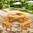 Faaizah Outdoor 8-person Dining Sets With 4 Curved Benches, Round Tabletop And Umbrella Hole-1190890021