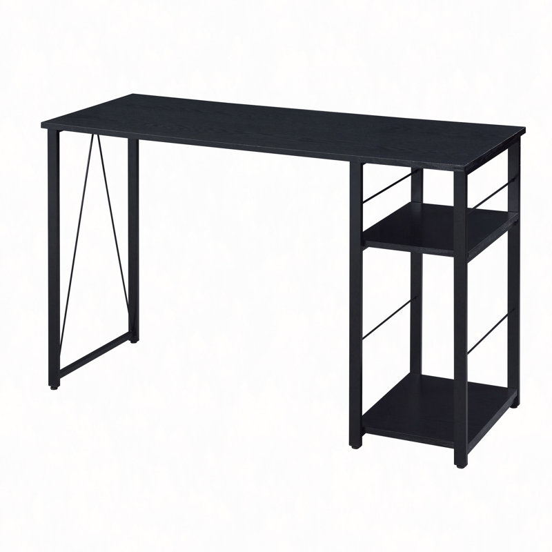 Bureau d'écriture rectangulaire à 2 tablettes, Noir, H 28,5 po x l 47,5 po x P 19,5 po