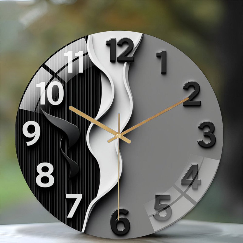 Horloge murale ronde en verre