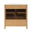 Meuble-lavabo de salle de bain cannelé de 30 pouces avec lavabo - Armoire en bois moderne autoportante avec portes à fermeture en douceur, 1 tiroir et rangement ouvert, décoration circulaire décorative, bois massif et panneau de fibres à densité moyenne,