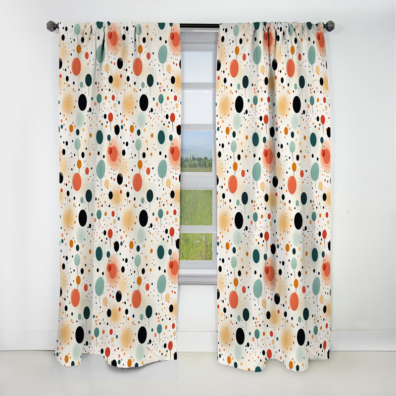 Motif à pois scandinave simplicité scandinave - rideau occultant - 1 panneau, L 52 po x L 95 po