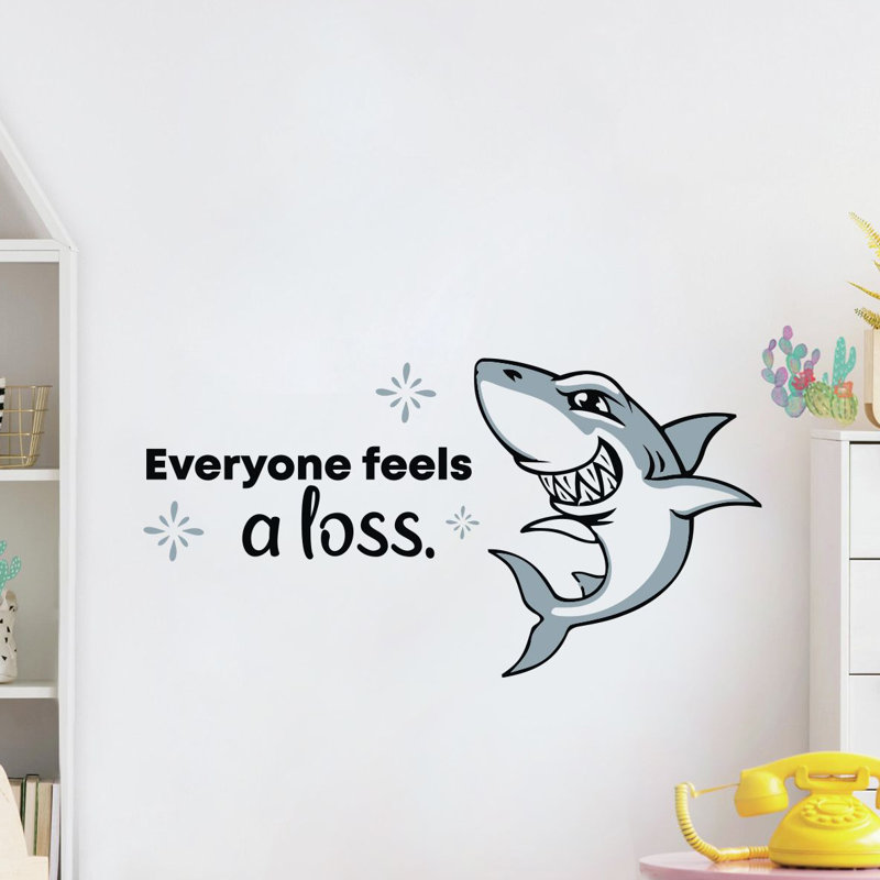 Décalcomanie murale en vinyle « All feels Shark », H 20 po x l 40 po x P 0,05 po