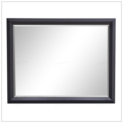 Miroir mural contemporain avec finition en bois noir