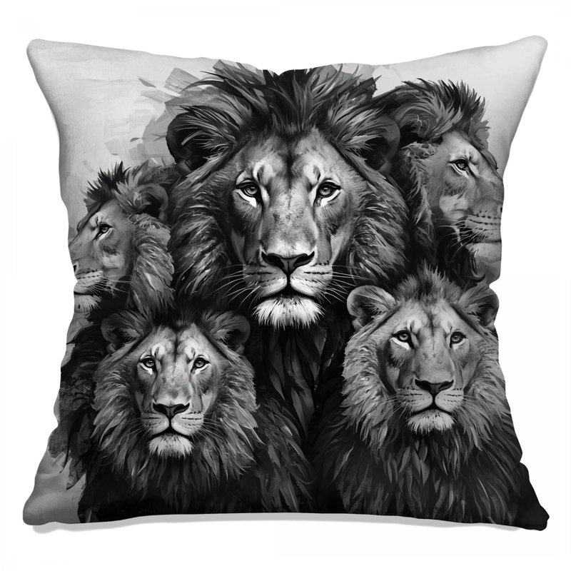 Coussins Group of Lions, 26 x 26 pouces