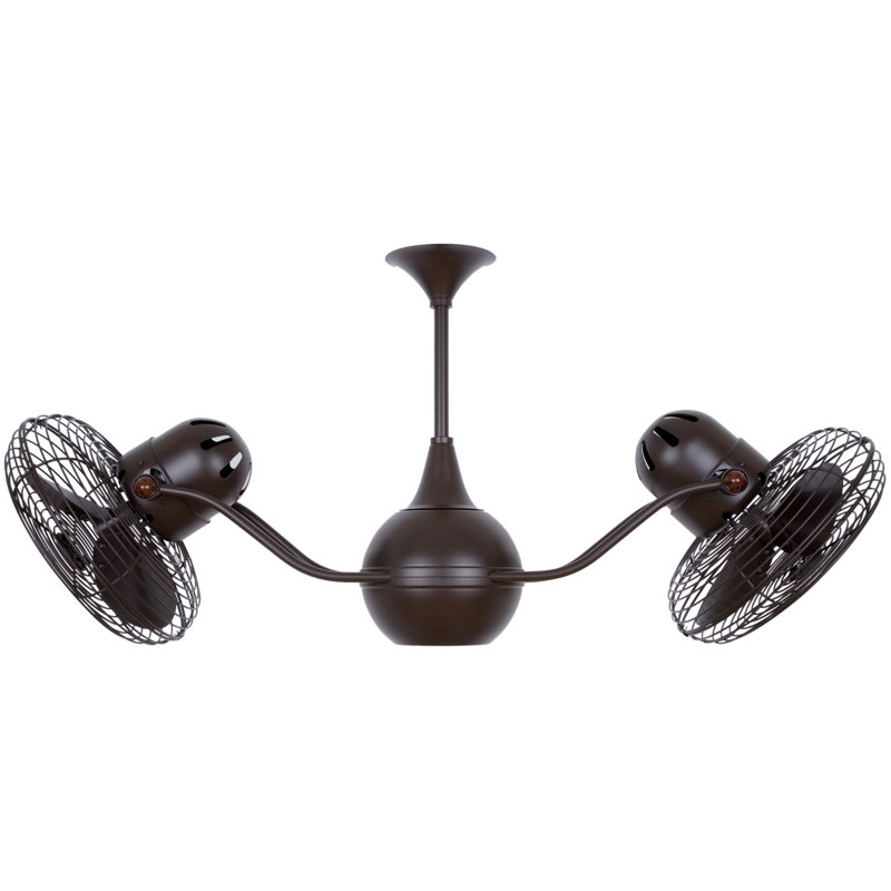 Vent-Bettina 42" Vent Bettina 6 - Blade Caged Ceiling Fan with Wall Control, Bronzette