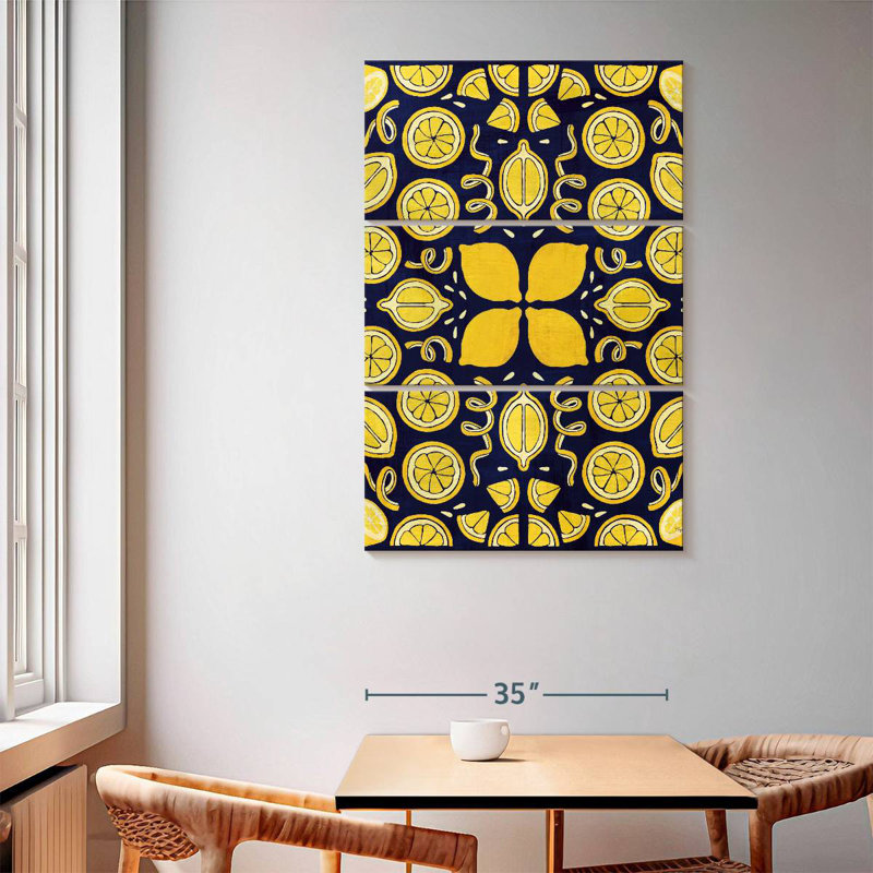 Kerner Otomi Lemon Navy, 65" H x 42" W