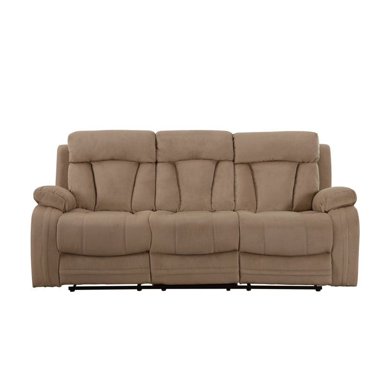 Ullery Pillow Top Arm Reclining Sofa, Beige, 40" H x 84" W x 38" D
