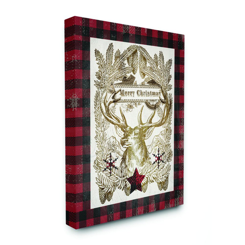 «Merry Christmas Moose», impression, H 20 po x l 16 po, Toile tendue