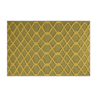 Tapis brun intérieur et extérieur Trellis