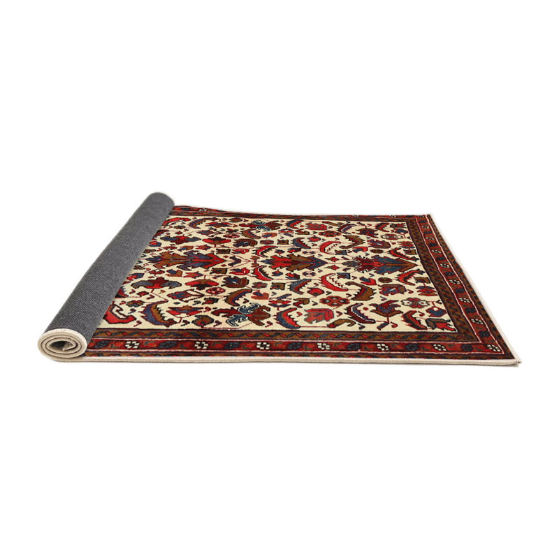 Tapis traditionnel rouge / beige, Rond 5 pi