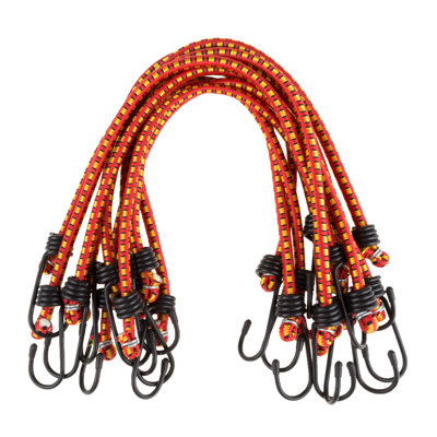 Stalwart Bungee Cords - Virgin Rubber Cordage with Heavy-Duty Vinyl-Coated Hooks and Fabric Wrapping - Truck Accessories