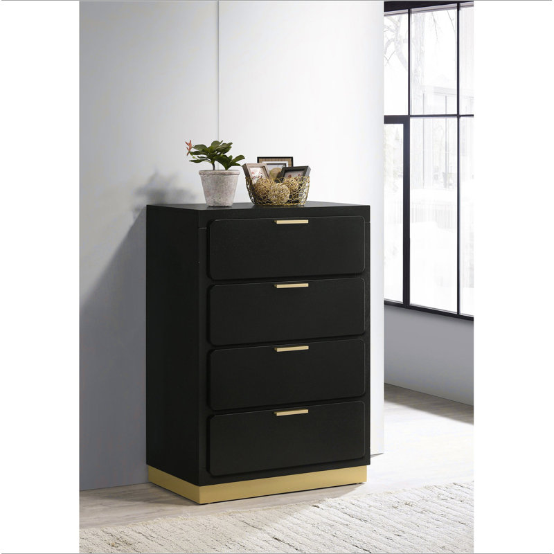 Commode 4 tiroirs Sophia, Noir