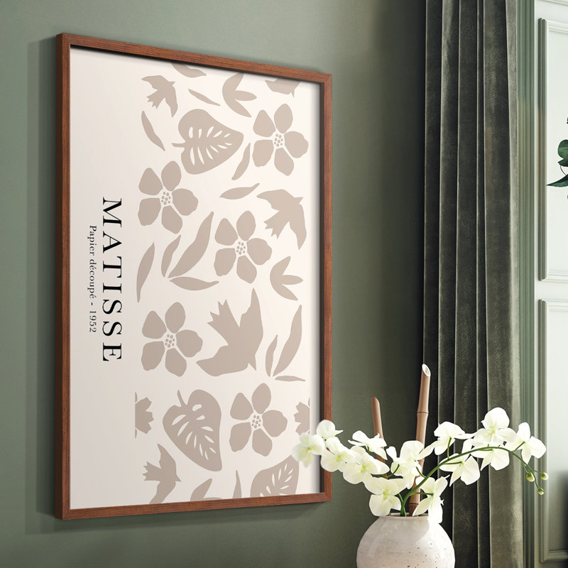 Matisse CCLVII Framed Print - Solid Wood, 10" H x 8" W, Brown