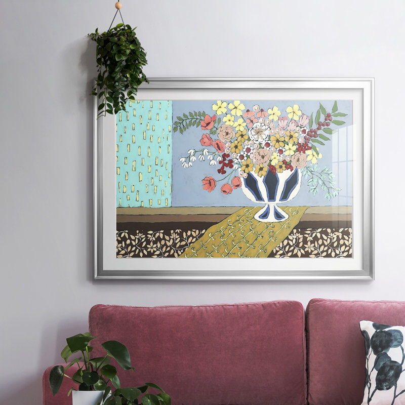 Flowers Blooming, reproduction d'art encadrée, Argent, H 15 po x l 21 po x P 1,5 po