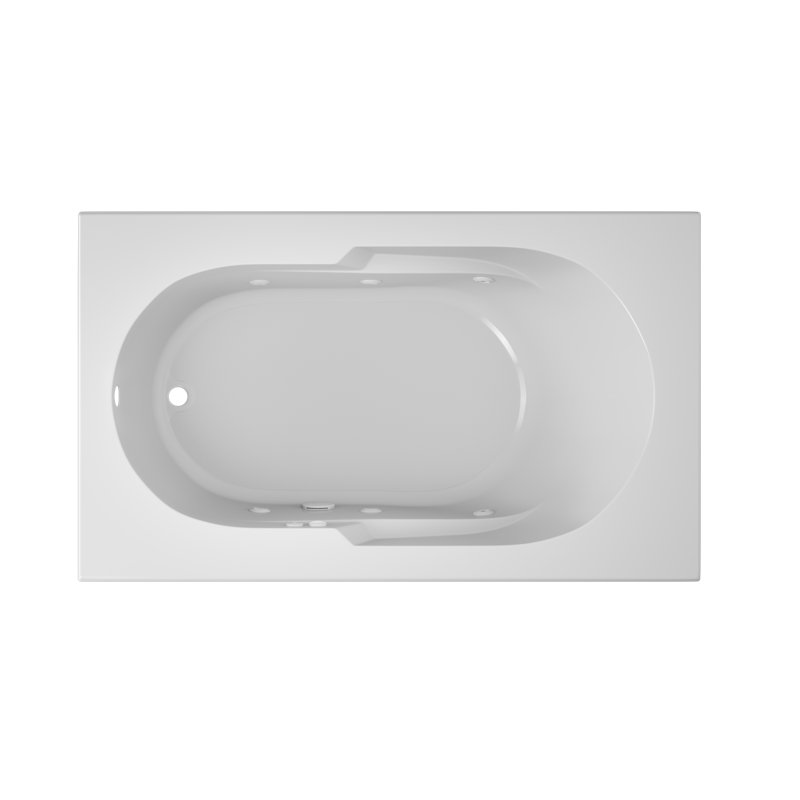 Signature® 60" x 36" Drop In Acrylic Bathtub, Left, White