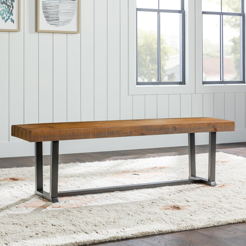 Banc en bois massif Amarapal, Chêne rustique