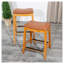 Tabouret de bar de 61 cm (24 po) avec siège en selle, revêtement en cuir reconstitué finition naturelle et structure en bois dur