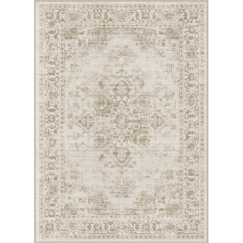 Elaine Machine Washable Oriental Area Rug With Non-Slip Backing, Rectangle 3' X 5'