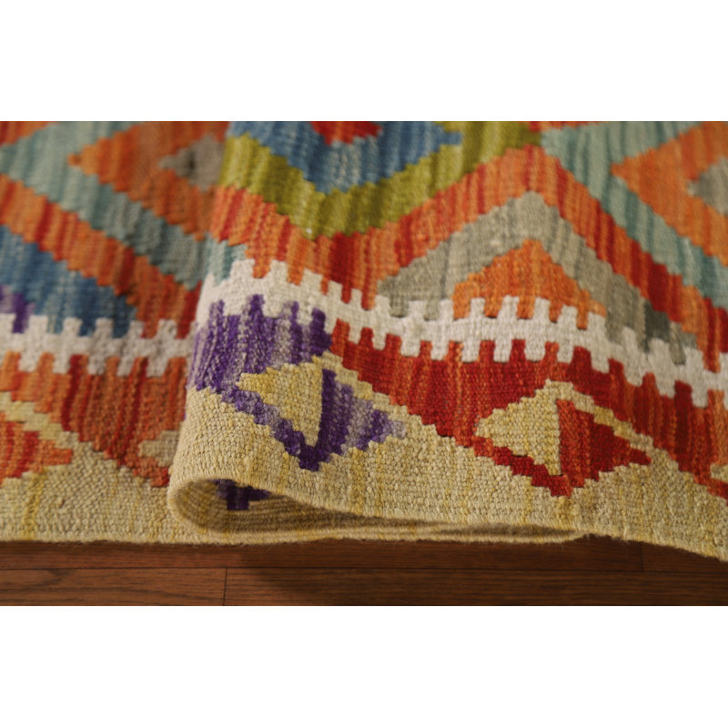 Tapis décoratif kilim en laine South Western 3 x 4