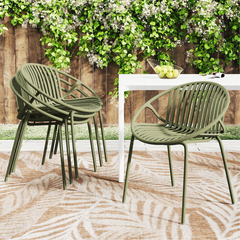 Chaises empilables d'extérieur pour patio, Vert