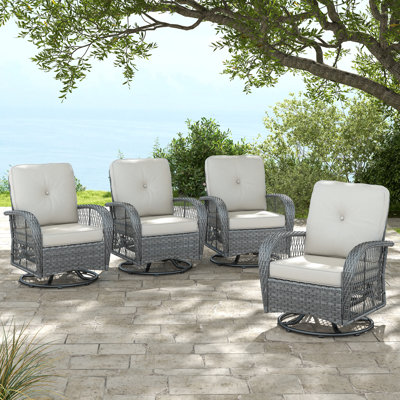 Chaise de patio pivotante avec coussins Ambrin
