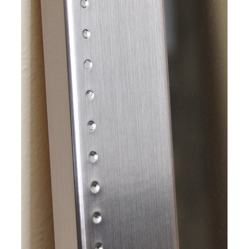 Miroir de salle de bain Kipp, H 30,5 po x l 20,5 po, Argent brossé
