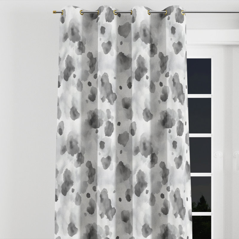 Rideaux Modern Window - rideau à œillets noir Aziza - 1 panneau, L 52 po x L 108 po, Œillets dorés
