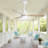 48 Inch Solid Wood Ceiling Fan With Dimmable Light 6 Speed Reversible DC Motor