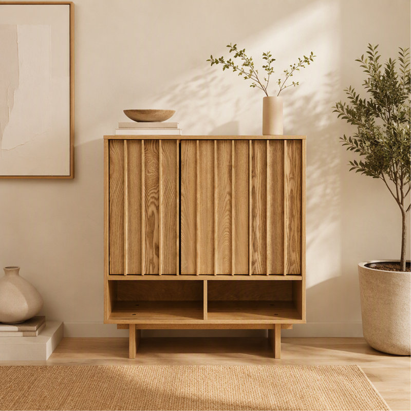 Buffet 31,6 po Mid Century, Naturel