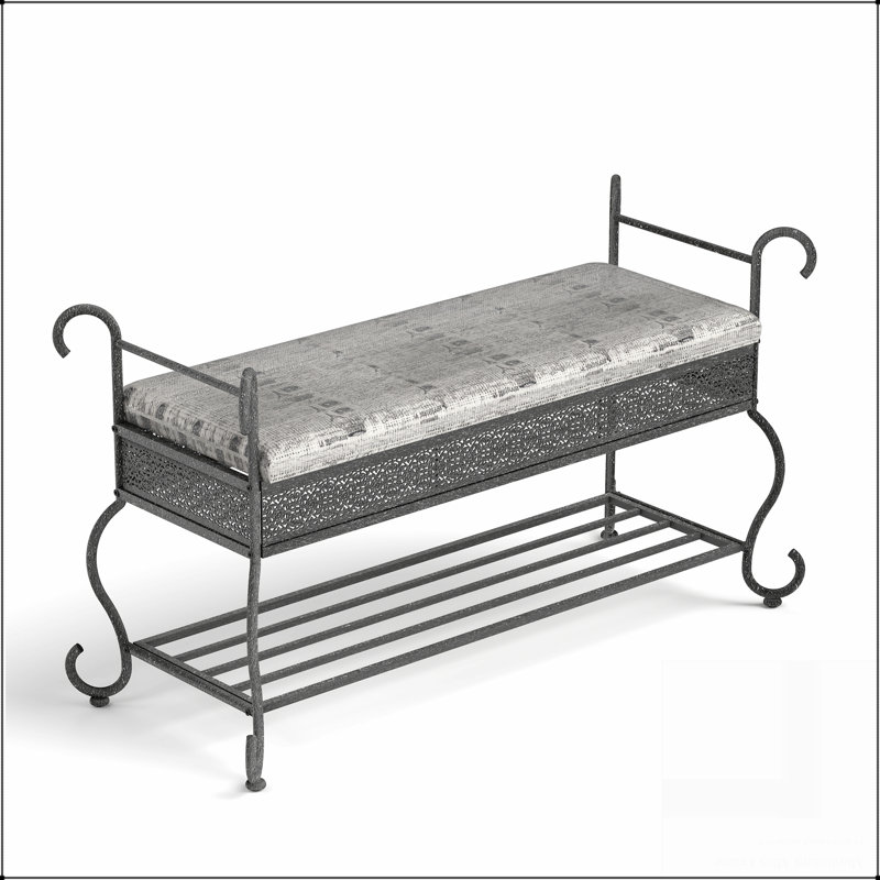 Banc à chaussures pour hall d'entrée, banc industriel, étagère à chaussures rustique pour petits espaces, banc de hall d'entrée rembourré, vestibule polyvalent