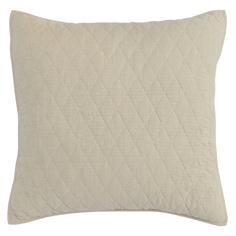 Lana 100% Textured Cotton Euro Sham , Euro, Beige