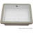 19"x15" White Ceramic Rectangular Undermount Bathroom Sink with Overflow