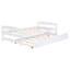 Lit plateforme simple blanc avec lit gigogne - Option de lit confortable pour lit gigogne