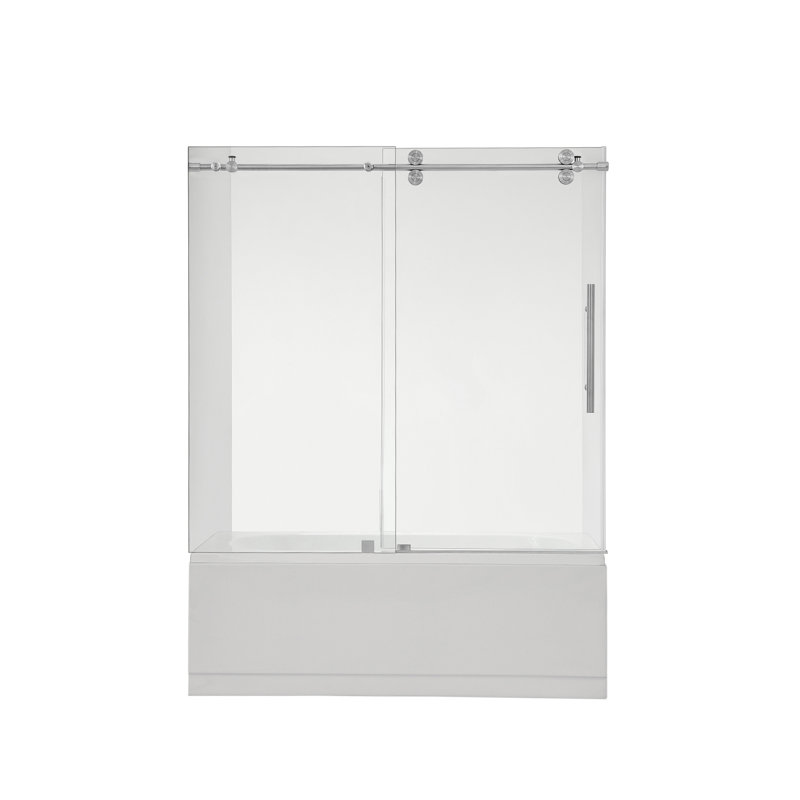 60" W X 58" H Frameless Tub Door, Silver