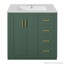 Armoire de meuble-lavabo avec cadre en bois massif 30 po avec lavabo en céramique, portes à fermeture douce-116858976